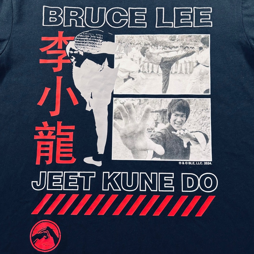 Official Bruce Lee Jeet Kune Do Shirt Mens M Black Martial Arts Kanji Li Xialong